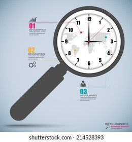 Infographics magnifier vector design template