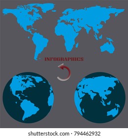Infographics. Map-template. 3D. vector. eps10