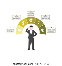 Infographics Marketing Business Report with Businessman Presentation