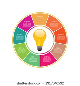 Infographics Marketing Business Report Design Options Light Bulb