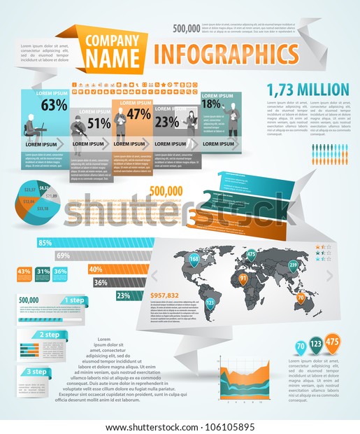 Infographics Master Collection Graphs Histograms Arrows Stock Vector ...