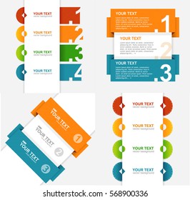 Infographics Menu Set Business Concept Number Options Banner for Advertising or Strategy Plan. Vector illustration