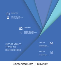 Infographics menu template with business elements and icons for presentation. Material design vector background. Eps10 vector illustration.