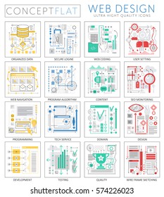 Infographics mini concept Web design icons for web. Premium quality design web graphics icons elements. Web design concepts