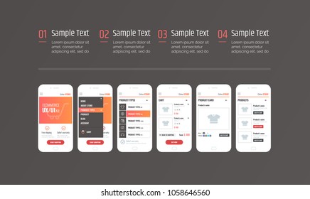 Infographics. Mobile application interface. Ux ui kit with text and numbers. Interface design for e-commerce.	
