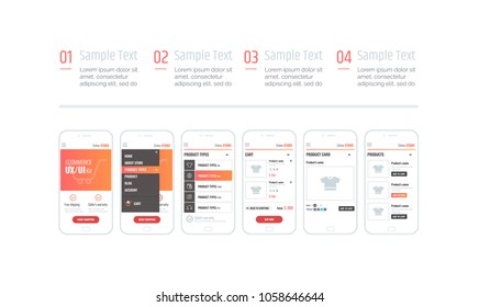 Infographics. Mobile application interface. Ux ui kit with text and numbers. Interface design for e-commerce.	
