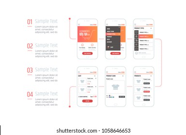 Infographics. Mobile application interface. Ux ui kit with text and numbers. Interface design for e-commerce.	
