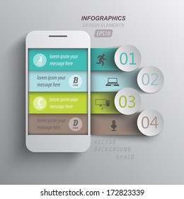 infografía de datos de teléfonos móviles / estilo de papel