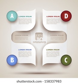 infographics modern business background - 3d paper shapes origami - bubble speech -vector illustration for presentation, brochure cover, workflow layout, diagram, web design