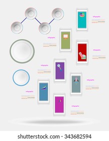 Infographics modern design process template. Can be used for workflow layout, diagram, number options, web design, timeline, workflow, layout. Vector.