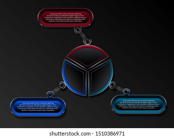 infographics modern idea three steps chain metallic
