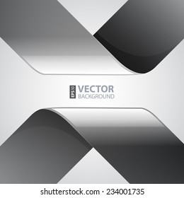 Infographics moebius origami gray shiny paper triangles on white background. RGB EPS 10 vector illustration