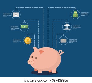 Infographics Money design, vector illustration