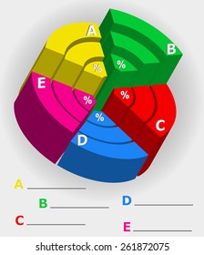 infographics multicolor visually surround 3d vector illustration