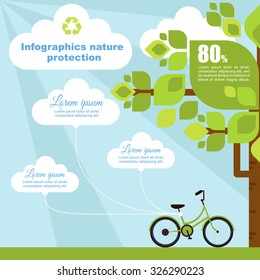 infographics nature protection. save electricity