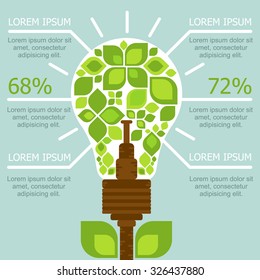 infographics nature protection. Saving electricity. natural light