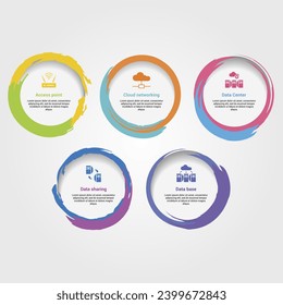 Infographics with Networking theme icons, 10 steps. Such as access point, cloud networking, data center, data sharing and more.