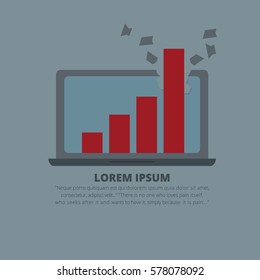 infographics notebook red graph to success