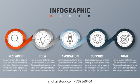 Infographics number options template 