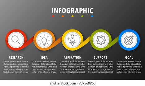 Infographics number options template 