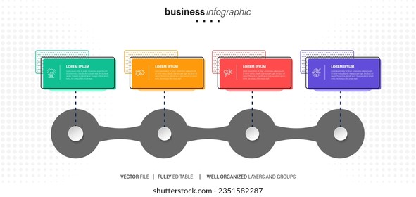 Infographics number options template with  4 steps . Can be  used for workflow layout, diagram, business  options, banner, web design
