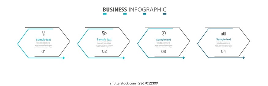 Plantilla de opciones de número de infografías con 4 pasos. Se puede utilizar para diseño de flujo de trabajo, diagrama, opciones de negocio, diseño web