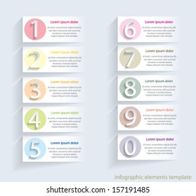  Infographics number options template. Can be used for business step options, banner, web design. Vector eps10.