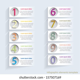 Infographics number options template. Can be used for business step options, banner, web design. Vector eps10. 