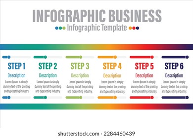 plantilla de opciones de número de infografía con pasos, con 6 pasos, etiqueta de opción 6 de Seis pasos. Se puede utilizar para diseño de flujo de trabajo, diagrama, opciones de pasos empresariales, banner, diseño web.