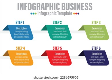 plantilla de opciones de número de infografía con pasos, con 6 pasos, etiqueta de opción 6 de Seis pasos. Se puede utilizar para diseño de flujo de trabajo, diagrama, opciones de pasos empresariales, banner, diseño web.