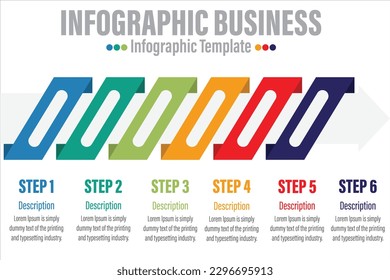 plantilla de opciones de número de infografía con pasos, con 6 pasos, etiqueta de opción 6 de Seis pasos. Se puede utilizar para diseño de flujo de trabajo, diagrama, opciones de pasos empresariales, banner, diseño web.