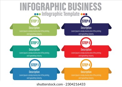 infographics number options template with steps, with 6 Steps, Six 6 option 6 label. Can be used for workflow layout, diagram, business step options, banner, web design.	
