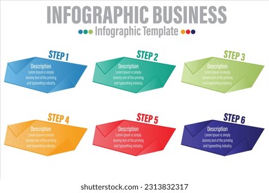 Infographics number options template with steps, with 6 Steps, Six 6 option 6 label. Can be used for workflow layout, diagram, business step options, banner, web design