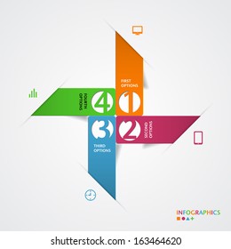 Infographics number options template. Vector