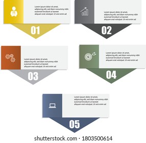 infographics number template modern presentation concept