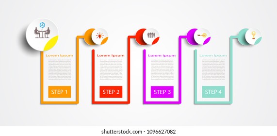 Infographics number template timeline with 3D and icon with 4 step,Business concept, Blank space for content, business, infographic, diagram, process ,template, timeline, cover, element, option, info