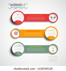 Infographics number template timeline 3D and icon with 3 step,Business concept, Blank space for content, business, infographic, diagram, process ,template, timeline, cover, element, option, info