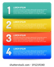 Infographics numbered steps template for business or education, with shadow and gradient.