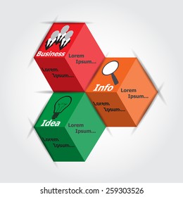 Infographics on cubes color idea, business, info,  vector illustration