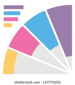 
Infographics on curved  triangles bars  called modern infographic chart 
