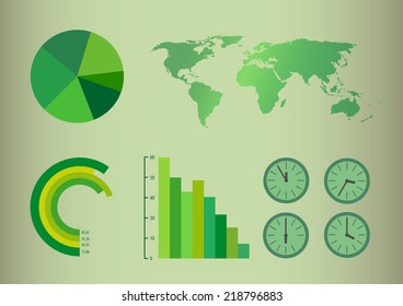 infographics on a light green background