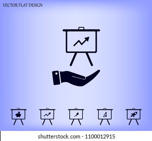 Infographics on the stand, vector illustration.