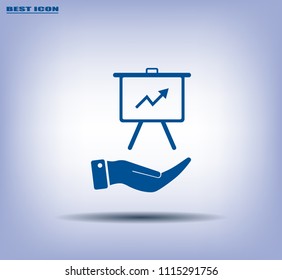 Infographics on the stand, vector illustration.