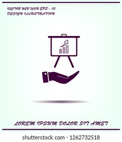 Infographics on the stand, vector illustration.