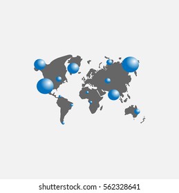 Infographics on the world map. Scheme