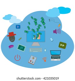 infographics  - Online commercial world