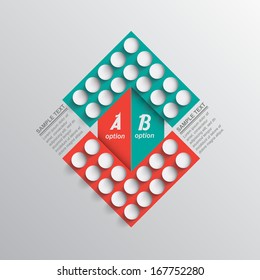 infographics opposite data / abstract vector arrows with dots