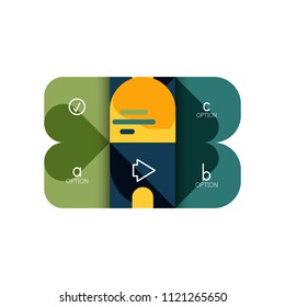 Infographics option and step by step in rounded squares, element of chart, graph, diagram with options, parts, processes. Vector business template for presentation or web info banner