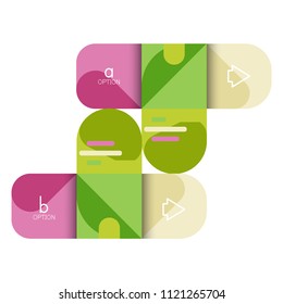 Infographics option and step by step in rounded squares, element of chart, graph, diagram with options, parts, processes. Vector business template for presentation or web info banner