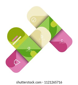 Infographics option and step by step in rounded squares, element of chart, graph, diagram with options, parts, processes. Vector business template for presentation or web info banner